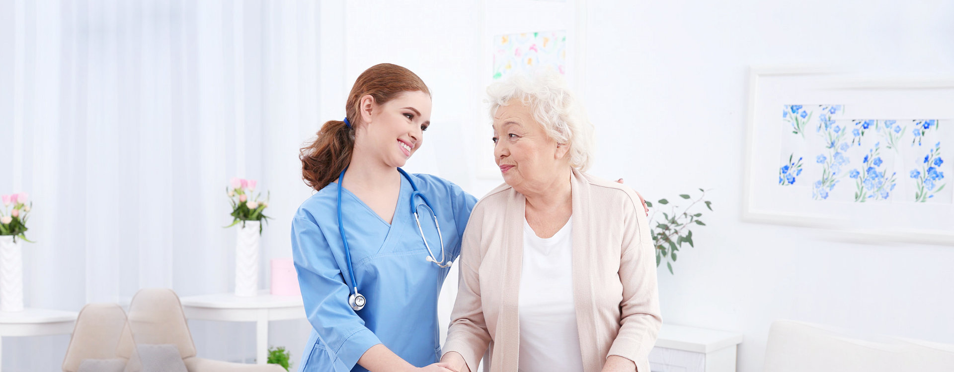image of a female caregiver with an elderly woman